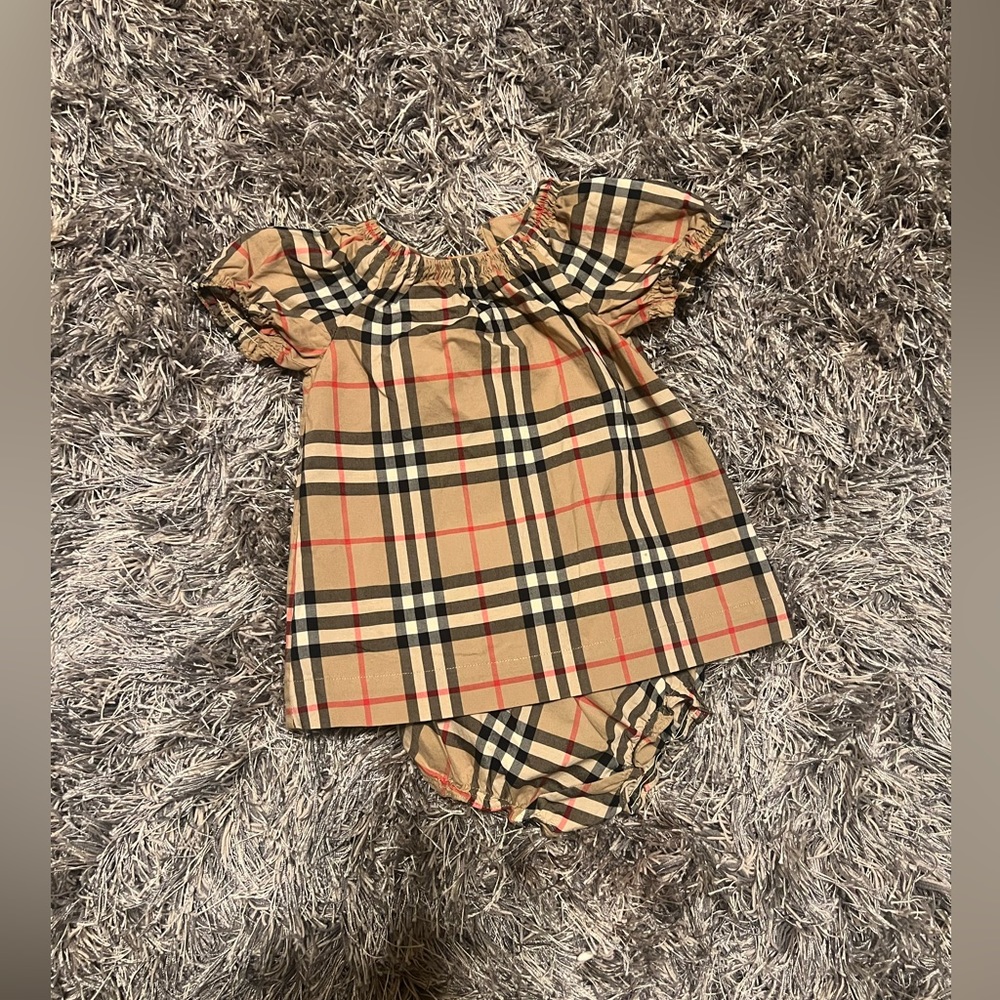 Burberry Vintage Check Cotton Dress with Bloomers